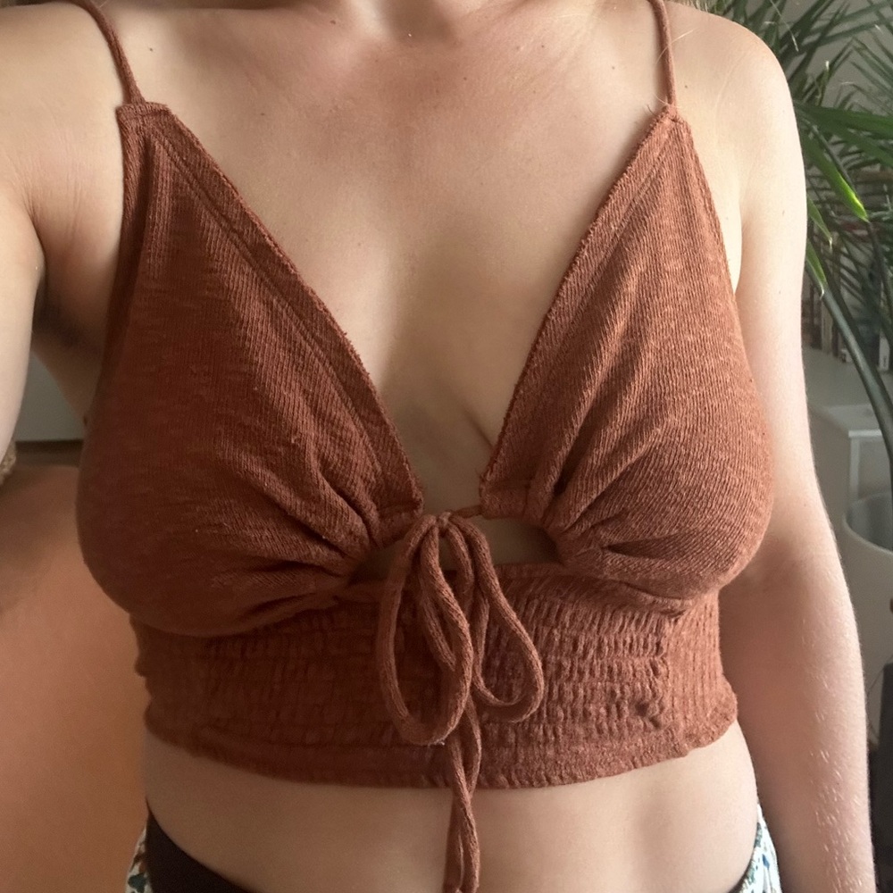 Urban Outfitters crop top spaghetti strap burnt orange tank